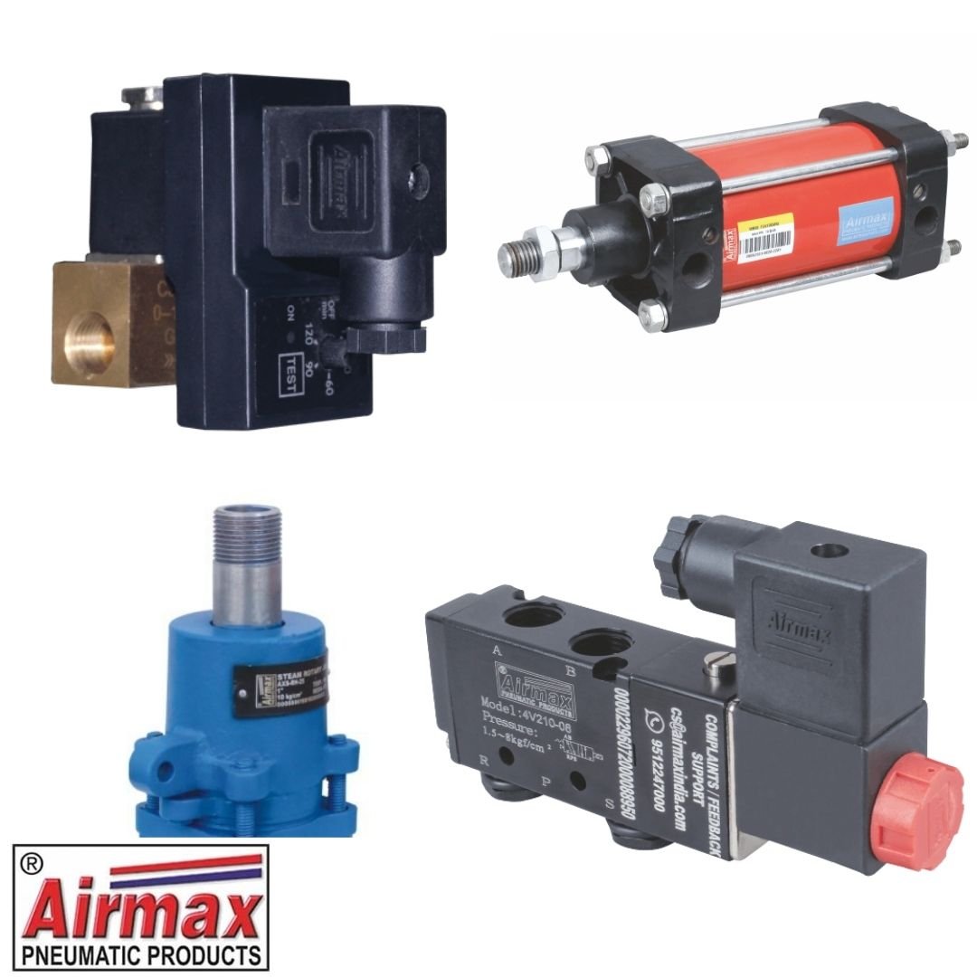 Rotary Joints, Cylinders, Solenoid Valves, Direction Control Valves, Rotary Actuators, Angle Seat Valves, Moisture Separators